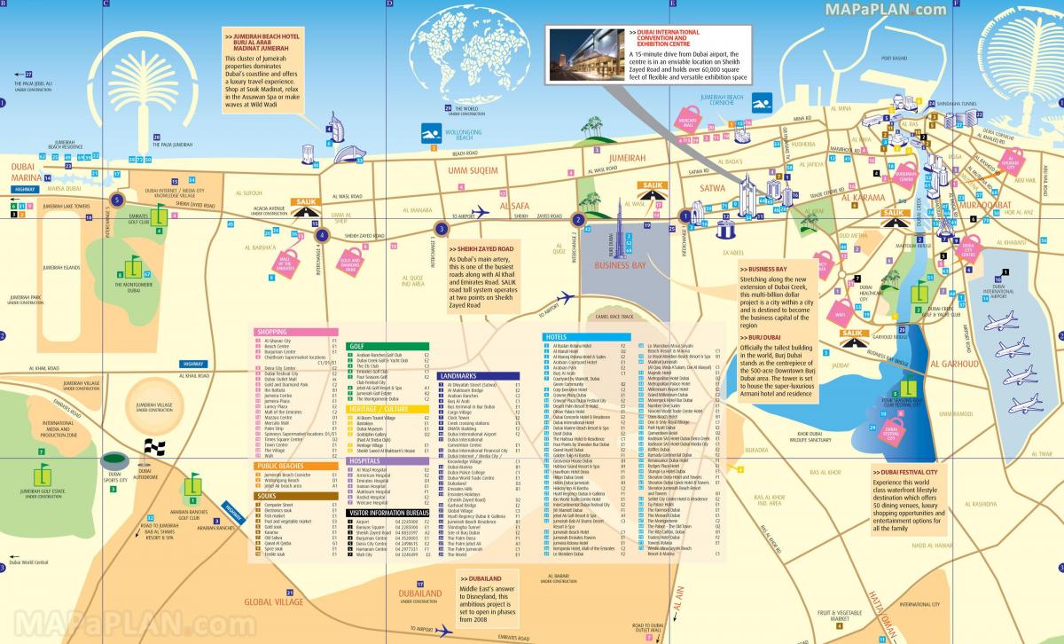 迪拜景点地图